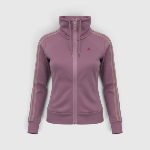 Adidas Retro Funnel Neck 3-Stripes Track Jacket Mauve / Pre Owned